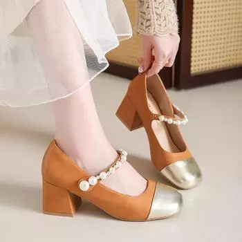 Women s Leather shoes Elegant Princess shoes with bows Stylish chic and versatile children s party heels in black and white 34 белый