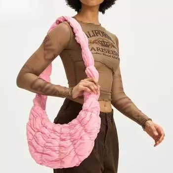 Women s Lightweight Shrinking Textured Crescent Crossbody Croissant Bag Shoulder Bag небесно-голубой