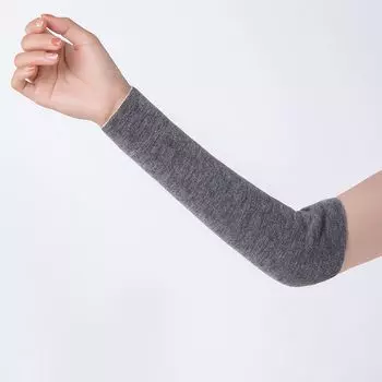 Women s Long Half Finger Wool Arm Joint Protection Arm Sleeve Men s gray 30cm M