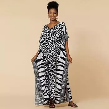 Women s Loose Beach Dress, Beach Cover Shirt One Size чёрный