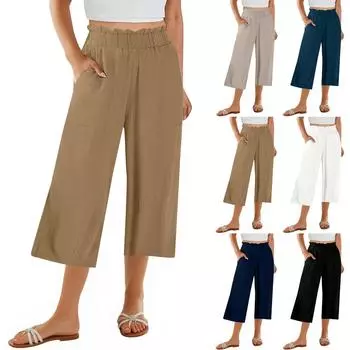 Women s Loose Casual High Waisted Bow Elastic Waisted Checkered Shorts Casual Shortss L бежевый