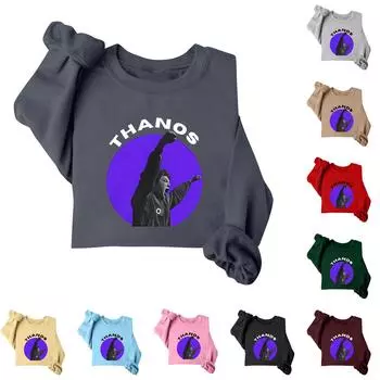 Women s Loose Casual Printed Round Neck Long Sleeved Sweatshirt, Fashionable Long Sleeved Top S