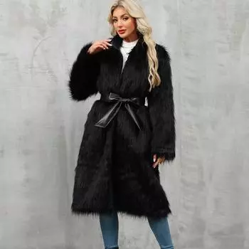 Women s loose-fitting plain-colored trench coat L