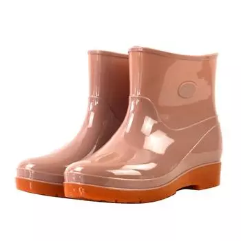 Women s Low-heeled Round Toe Shoes Waterproof Boddis Q1139X Middle Tube Rain Boots Women PVC Rain Boots Wholesale 37 абрикосовый