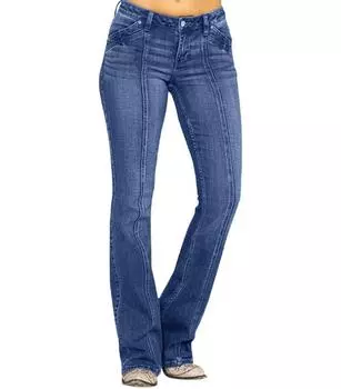 Women s Low-Waist Flared Denim Trousers XS королевский синий
