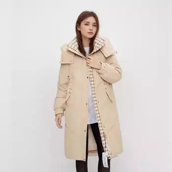 Women s Medium and Long Cotton-padded Clothes Over the Knee Thickened Version Loose Cotton-padded Jacket Winter Hooded Down Cotton-padded Jacket M