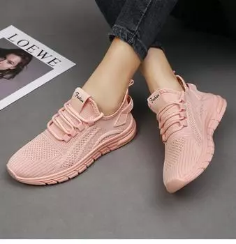 Women s Mesh Flats Breathable Slip-On Round Toe Flat Shoes Female Casual Comfortable Walking Shoes Lightweight Work Shoes 36