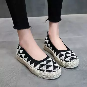 Женские сетчатые ажурные легкие повседневные туфли летние дышащие мокасины удобные анти-момские туфли с круглым носком одинарные туфли 35 чёрный