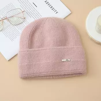 Women s Metal Velvet Rabbit Fur Hat Autumn and Winter Cold Warm Hat Fashion Casual Wool Hat One Size