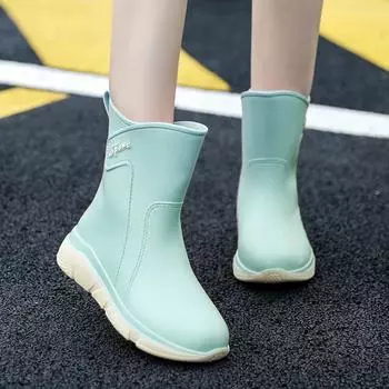 Women s Mid-calf Rain Boots Adult Work Rubber Shoes Women s Outdoor Fishing Non-slip Four Seasons Rainy Day Outdoor Wea 36
