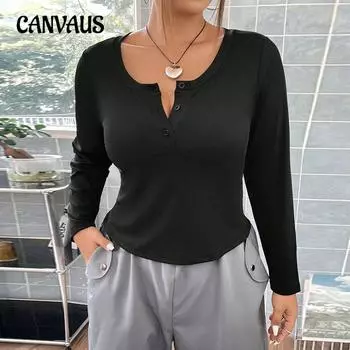 Women s New Autumn Slim Temperament Button Solid Color Thin Long Sleeved Blouse 1XL чёрный