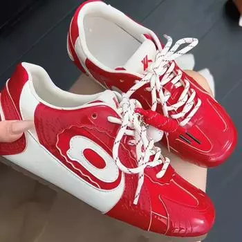 Women s new breathable college style casual shoes retro flat-bottomed racing baseball sneakers 35