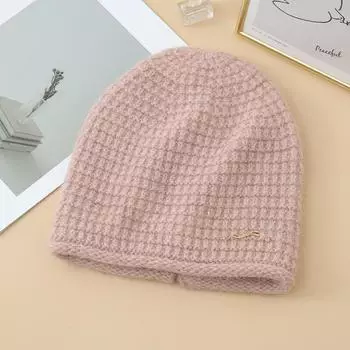 Women s New Colored Diamond Plaid Rabbit Hair Stacking Hat Outdoor Velvet Thickened Windproof Warm Hat Autumn and Winter Casual Cold Hat one size