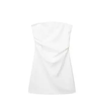 Women s New Fashion Slim-Fit Versatile Dress Tube Top White XS