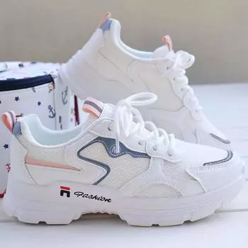 Women s new fashionable and breathable walking platform sports shoes women s tennis shoes women s fashionable white sports shoes 35