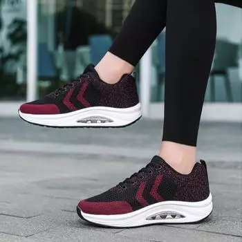 Women s New Mesh Wedge Heel Heightening Shallow Casual Shoes 35 чёрный