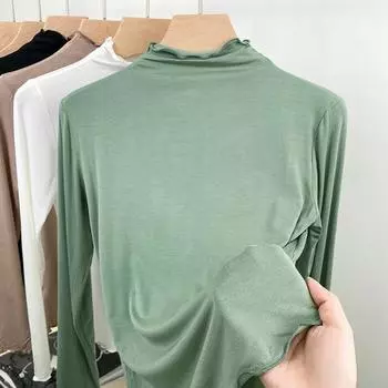 Women s New Spring Style Slim and Slim Long-sleeved T-shirt Top with Ears S белый