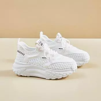 Women s new summer breathable mesh hollow soft sole thin sports non-slip lightweight mesh shoes 35 белый