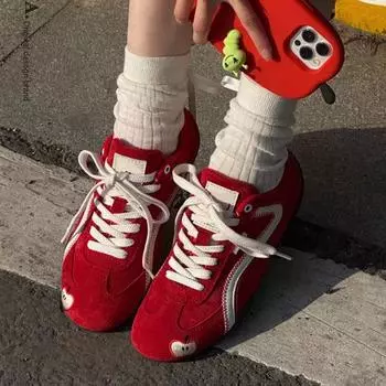 Women s new summer round head mint green racing shoes versatile flat-bottomed casual sports shoes 35