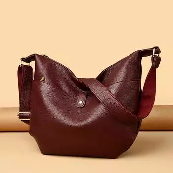 Женская новая женская переносная сумка через плечо с косым креплением модная мягкая кожаная сумка большой вместимости чёрный