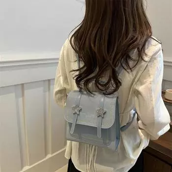 Женская сумка нишевого дизайна 2024 года, новый модный простой студенческий маленький рюкзак в стиле ретро, повседневный рюкзак чёрный