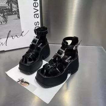 Женские римские сандалии нишевого дизайна 35 чёрный