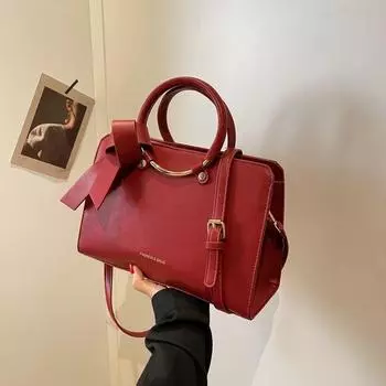 Women s Niche Style Red Bridal Wedding Tote Bag Burgundy
