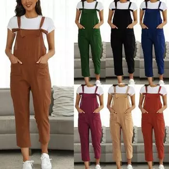 Women S Overalls With Elegant Spring And Summer Temperament, Solid Color Sleeveless Camisole Vest, Short Jumpsuit Pants S хаки