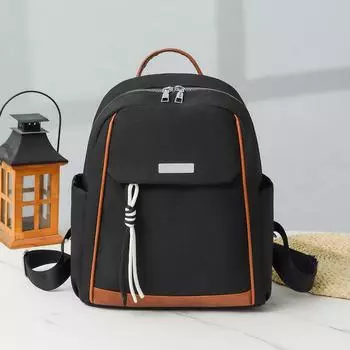 Женский Оксфордский рюкзак большой вместимости, школьный рюкзак для школьников, легкий дорожный рюкзак чёрный