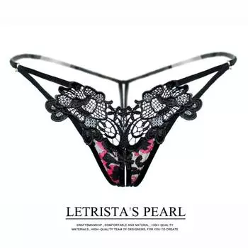 Женские трусики, соблазнительные, полые, вышитые, с низкой талией, открытые, с промежностью, роскошные, ягодицы, открытые по бокам, T-образные брюки 2151 average size (suitable for 80-60 kg)