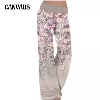 Women s Pants Plus Size Loose Positioning Printed Yoga Wide Leg Sports Trousers