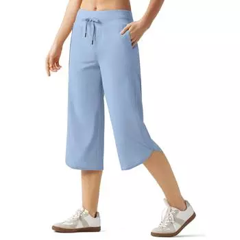 Women s Pants Wide Leg Quick Dry Athletic Hiking Casual Lightweight Pants L светло-синий
