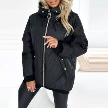 Women s Parka Coat Hoodie Fashionable High-neck Parka Coat Casual Hoodie Solid Cotton Coat Warm Outerwear Fall Winter XXXL