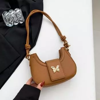 Женская персонализированная сумка-мессенджер 2024 года, зимняя новая повседневная корейская версия, сумка-полумесяц, модная цепочка, простая сумка через плечо, женская сумка