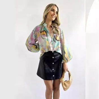 Женские персонализированные рубашки Модные женские рубашки с V-образным вырезом S