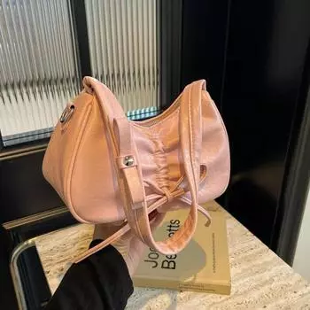 Женская плиссированная сумка через плечо с плиссированной молнией, большая вместимость, однотонная, элегантная сумка кроссбоди