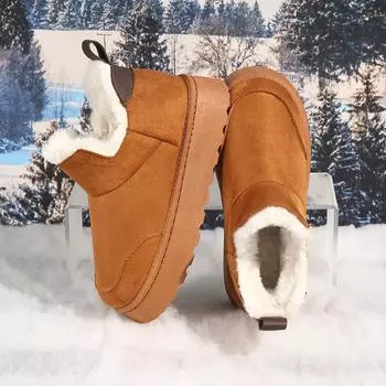 Women s Plus Size Snow Boots Casual Short Tube Thick Soled Fleece Fur Martin Boot Anti Slip One Foot Cotton Shoes 36-41 36 хаки