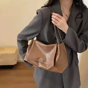 Женская сумка через плечо из искусственной кожи с магнитной застежкой, однотонная сумка через плечо, модный стиль, высокое качество, горячая распродажа