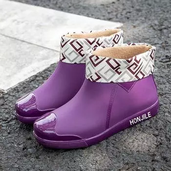 Женские резиновые сапоги, водонепроницаемые, до щиколотки, нескользящие, женские, всесезонные, водонепроницаемые, дождевые сапоги Glashoes CN 36 чёрный