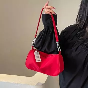 Women s Red Shoulder Bag Special-Interest Design Underarm Bag Red