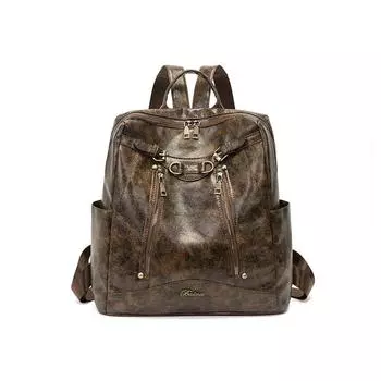 Women s Retro Backpack Large Capacity Travel Commuter Backpack кофейный