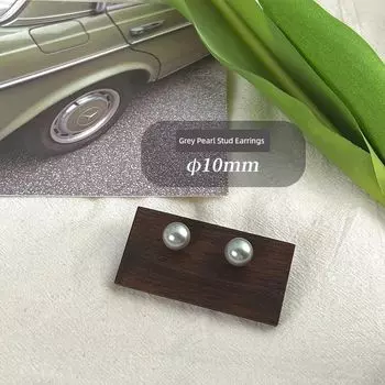 Women s Retro Elegant Mosquito Coil Pearl Earrings Really many hemp Pearl 10mm-Silver Needle