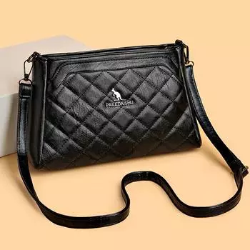 Women s Retro Shoulder Bag Solid Color Crossbody Bag Small Square Bag Multi-Layer Bag