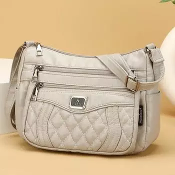 Women s Rhomboid Shoulder Bag Middle-aged Mother Bag серый