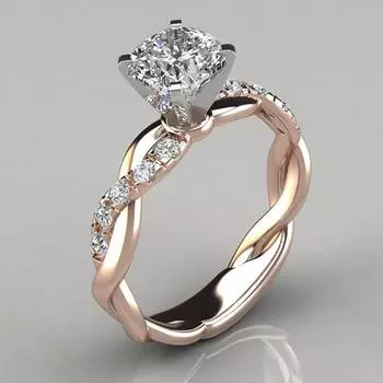 Женское кольцо Cubic Solitaire Platinum Plated Помолвочные кольца Diamonds Подарки 1pc