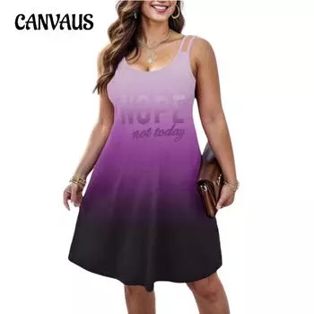 Женское платье с круглым вырезом и градиентным буквенным принтом без рукавов с двойным плечом и халтером S фиолетовый