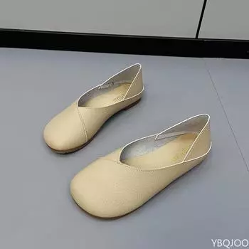 Women s Round Toe Flats Casual Leather Loafers Ballet Shoes Ladies Slip on Cute Flats Nurse Shoes Sneakers Plus Size Zapatillas 35