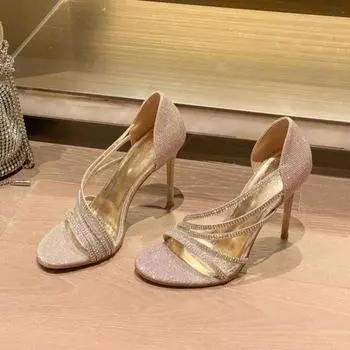 Women s Sandals Open Toe Diamond Ladies Shoes for Party and Weddings Super-high Heel Sexy Rhinestones Shoe Vip Summer Sale on F 35