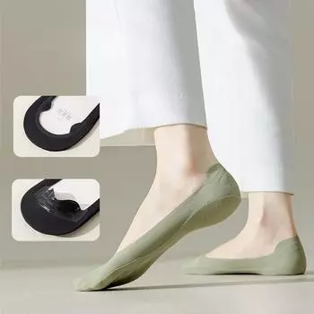 Women s Seamless Ice Silk Boat Socks Non-slip and Non-falling Invisible Socks Moisture Wicking Short Socks one size