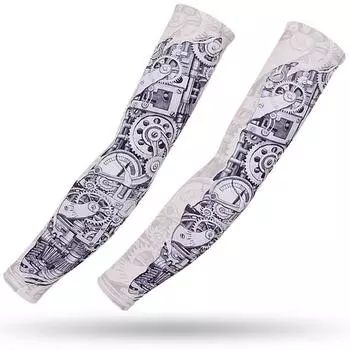 Women s Seamless Sunscreen Sleeves No. 11 mechanical gear [a pair of ice sleeves]] XL